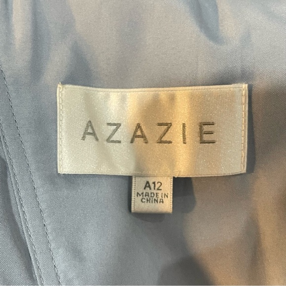 Azazie Short Dress Formal/Wedding/Graduation/Prom Dusty Blue Size A12 GUC - Picture 5 of 10
